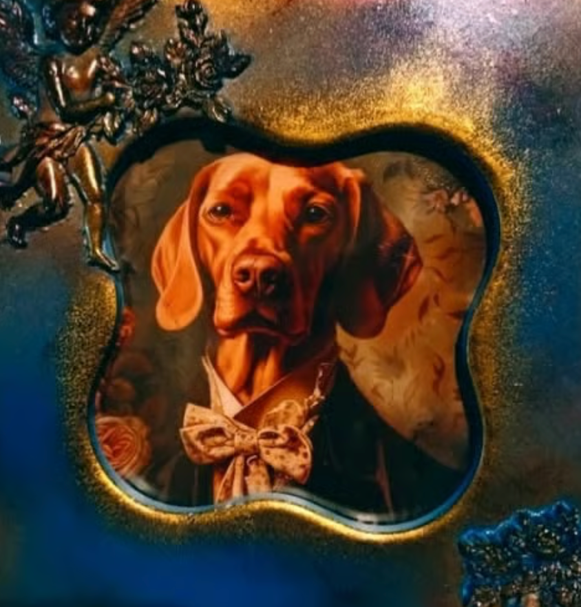 Ceramiczna ramka dekoracyjna Lord Heston — pies, dog lovers, upcykling