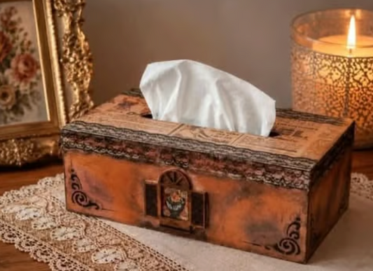Wooden Tissue Box Vintage Retro – Handmade Paris Chic