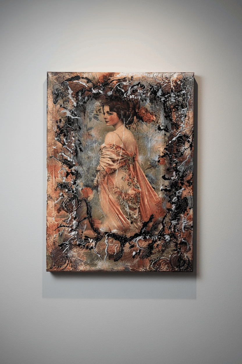 Madame Rose – Obraz Artystyczny Premium | Upcycling | Mixed Media