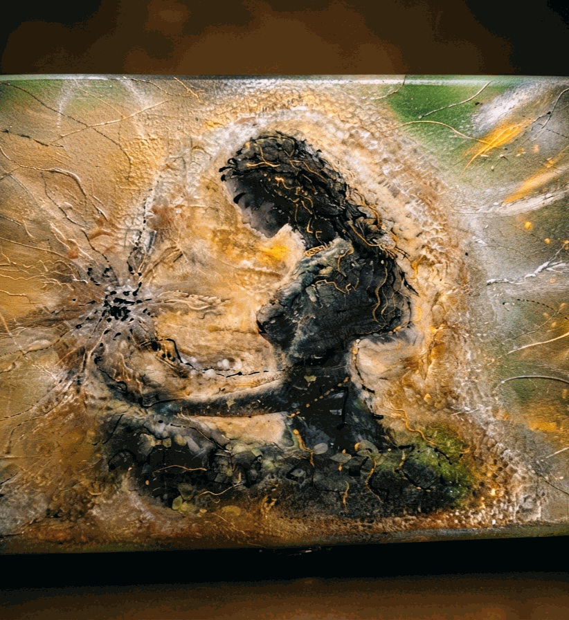 Skrzynia Aura – Duża skrzynia inspirowana fantasy z naturalnym mchem