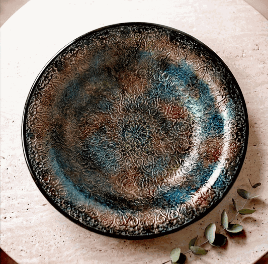 Misa dekoracyjna orientalna 25 cm – po renowacji, vintage upcycling 70/80