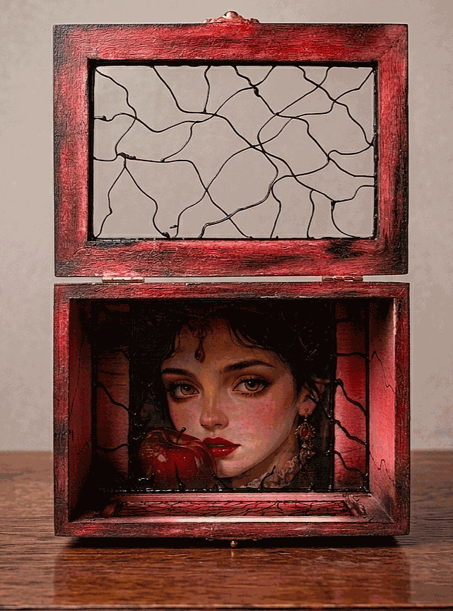 Szkatułka Zatrute Jabłko Handcrafted dark academia/gothic 15x11 cm