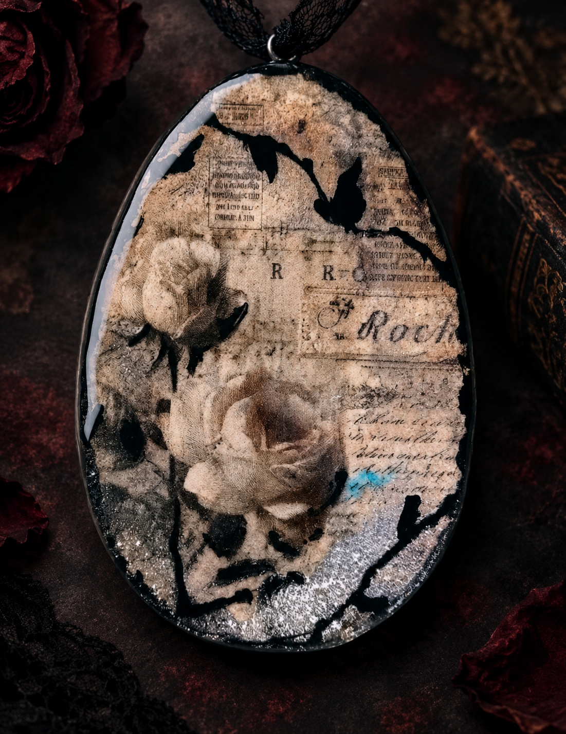 Zawieszki / medaliony mroczne halloween Gothic vintage różne wzory - Pastelia - Unique Art Pieces