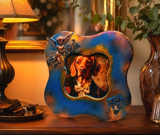 Lord Heston Ceramic Decorative Frame — dog, dog lovers, upcycling